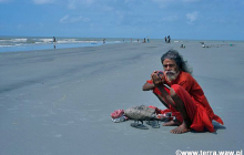 Sadhu na wyspie Sagar przy ujściu Gangesu do Zatoki Bengalskiej