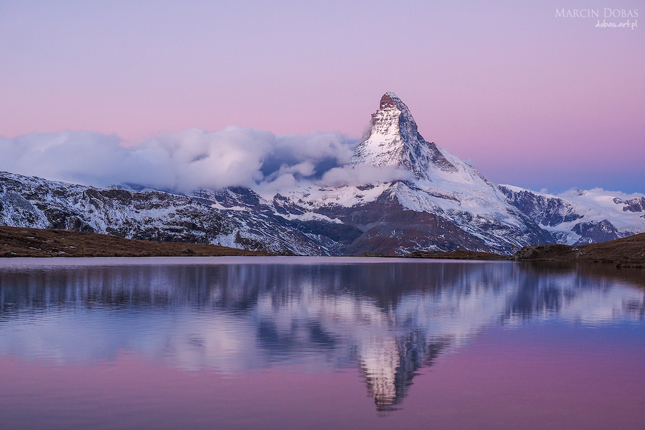 Matterhorn in early morning with relfection in StelliSee, Zermatt, Switzerland